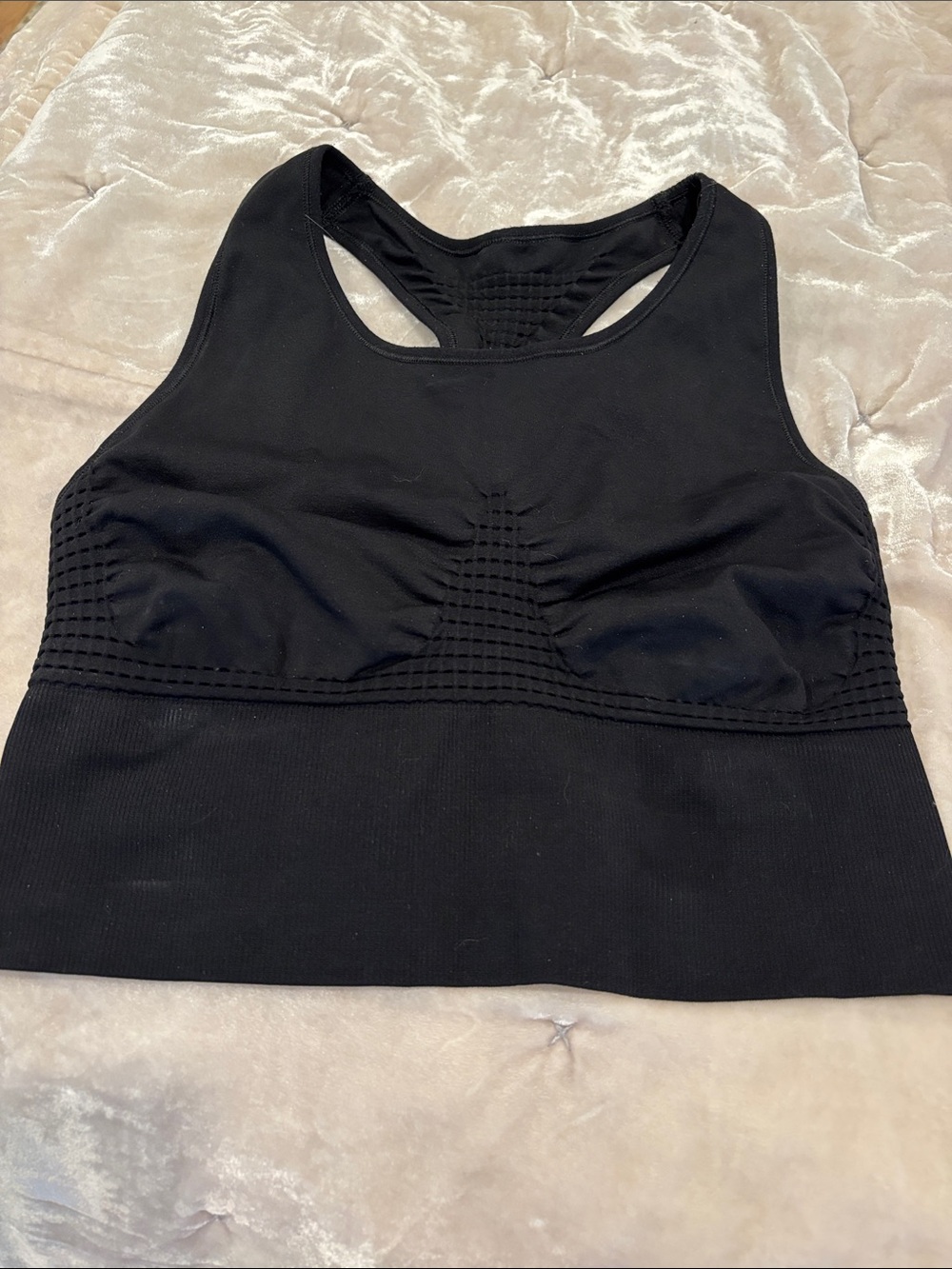 Sweaty Betty Black Seamless Racerback Sports Bra